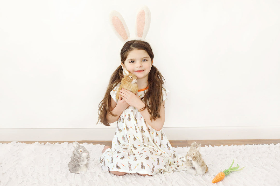 Hoppin’ Bunnies & Carrot Patch Twirling Dress (2T-6Y)