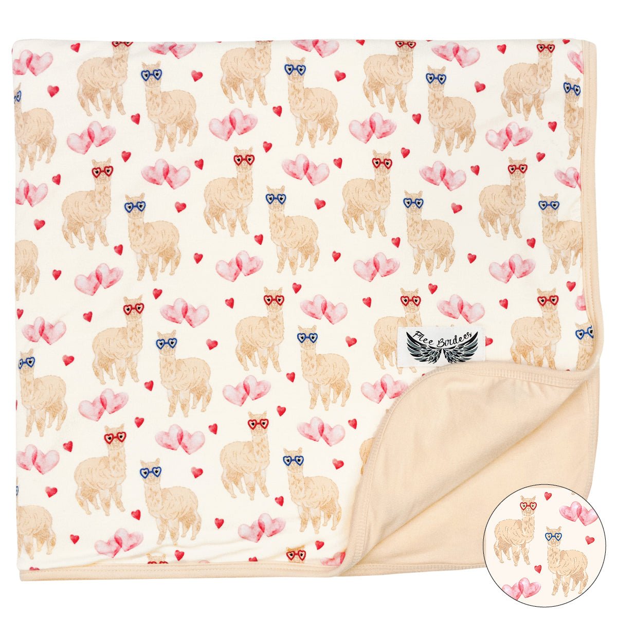 I Give You My Heart Alpacas Toddler Blanket - Free Birdees