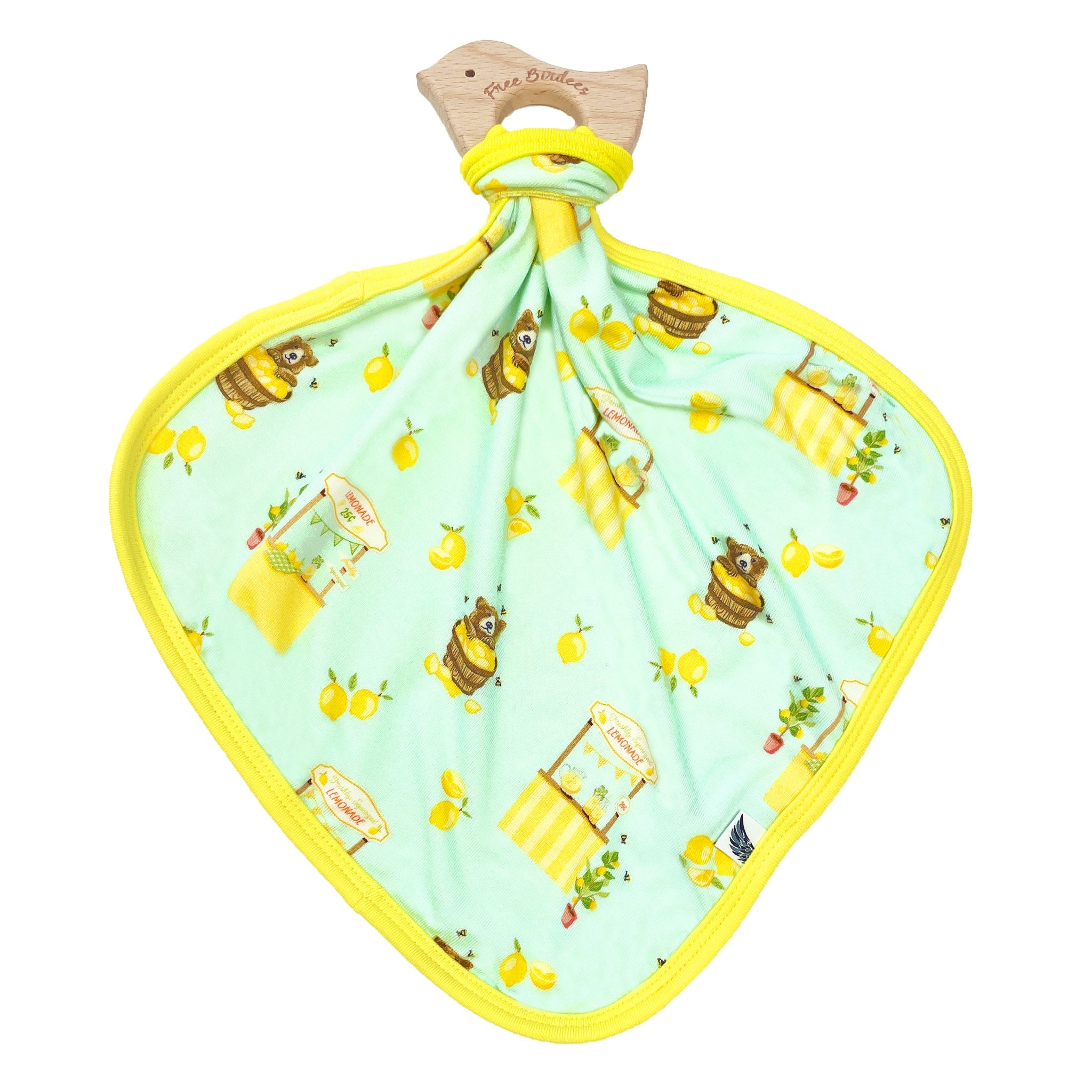 Lemonade Stands & Honey Bears Lovey with Wooden Teether – Free Birdees