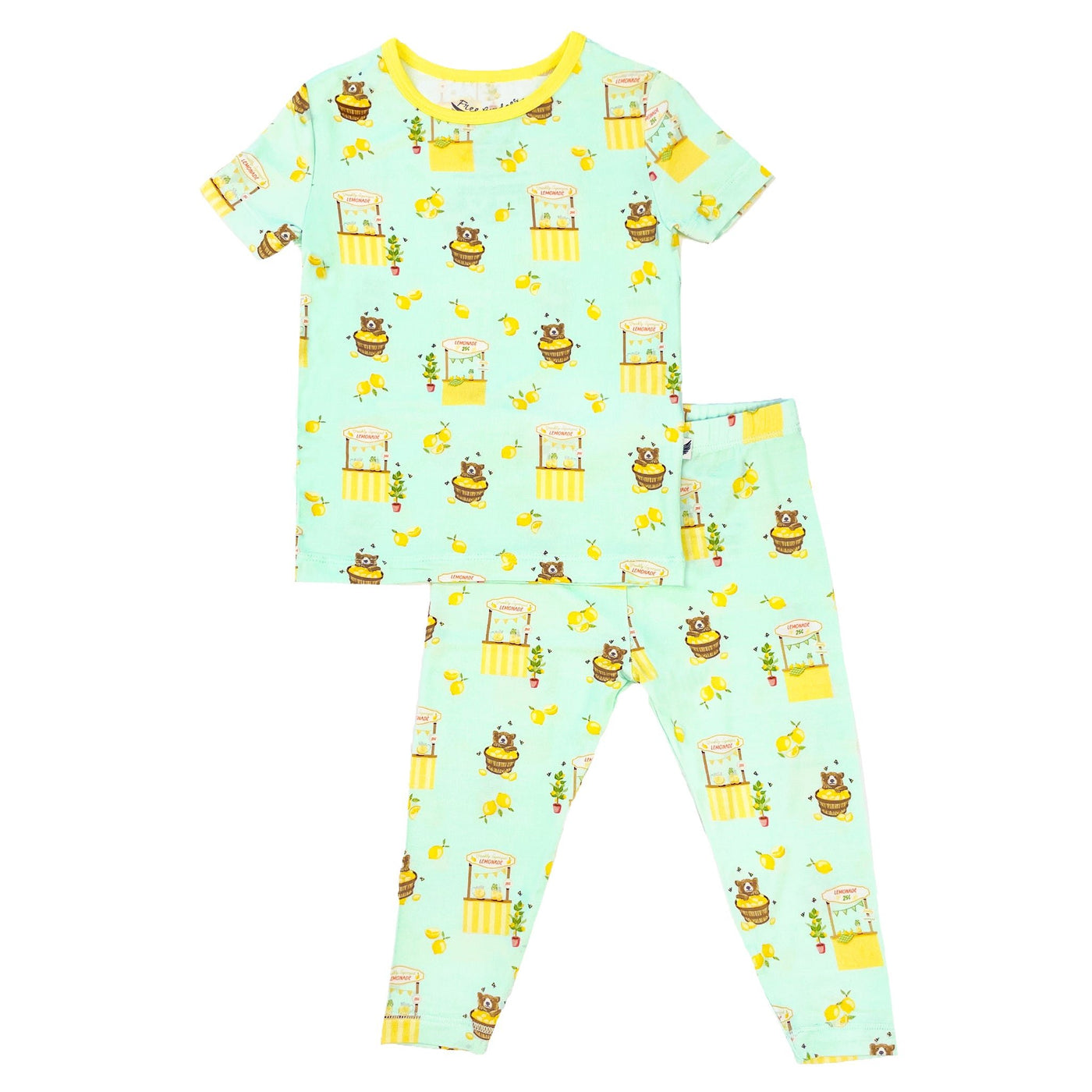 Lemonade Stands & Honey Bears Short Sleeve Pajama Set (2T-12Y) - Free Birdees