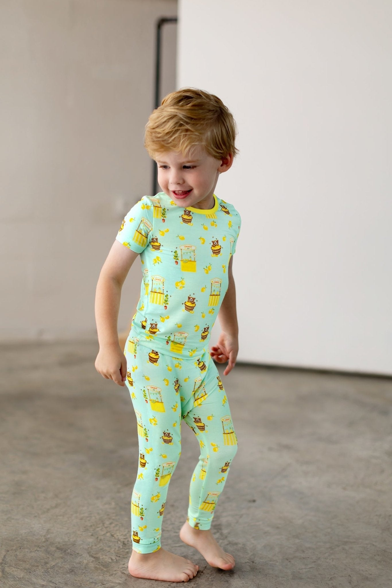 Lemonade Stands & Honey Bears Short Sleeve Pajama Set (2T-12Y) - Free Birdees