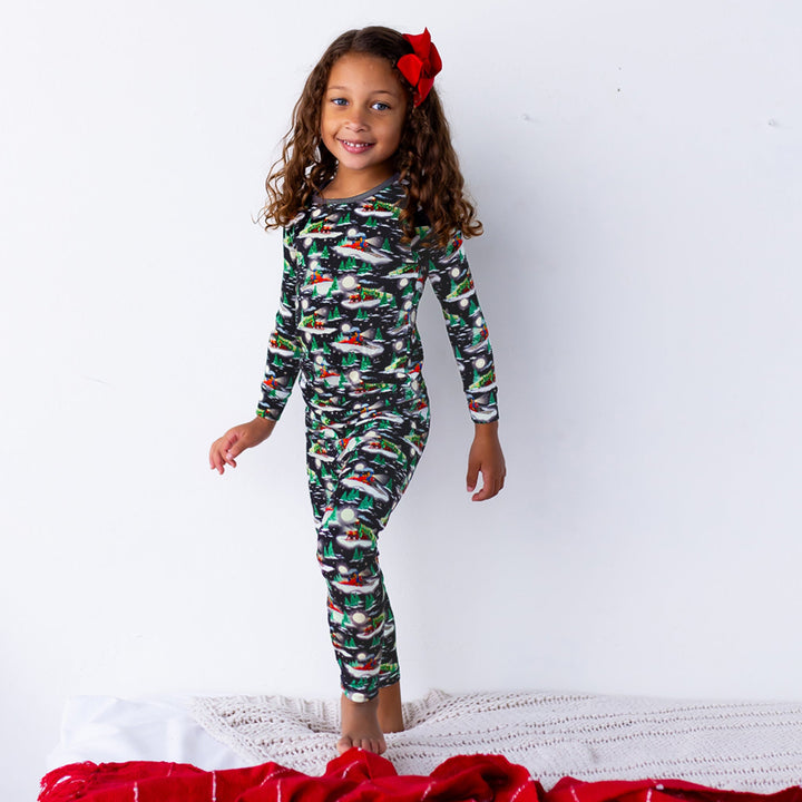 Magical Midnight Express Trains Long Sleeve Pajama Set (2T-12Y)