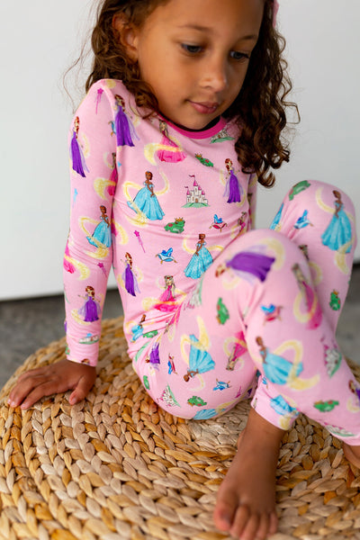 Make Your Own Magic Princesses Long Sleeve Pajama Set (0-24m) - Free Birdees