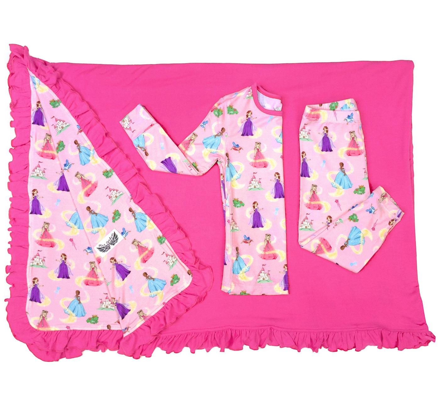 Make Your Own Magic Princesses Long Sleeve Pajama Set (2T-12Y) - Free Birdees