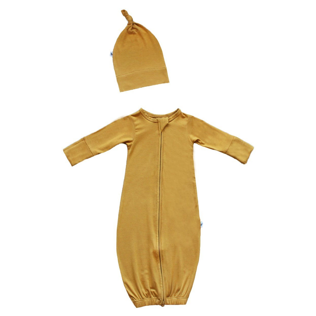 Marigold Newborn Gown & Knot Hat Set