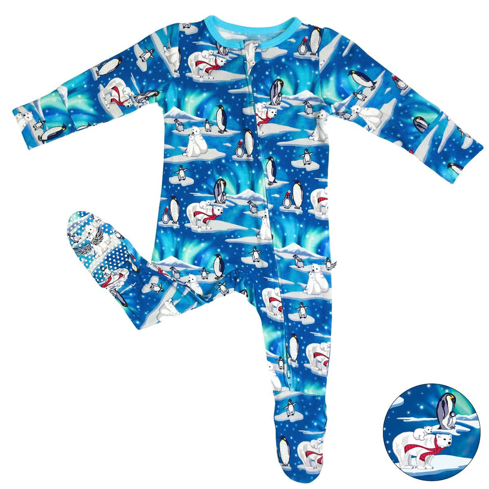 Northern Lights, Polar Bears & Penguins Footie (NB-24m)