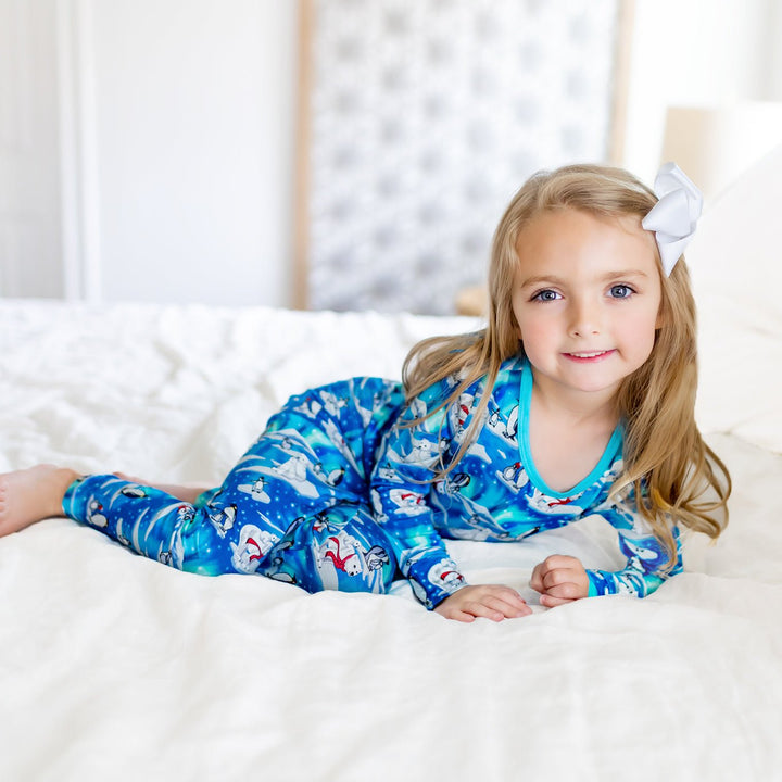 Northern Lights, Polar Bears & Penguins Long Sleeve Pajama Set (2T-12Y)