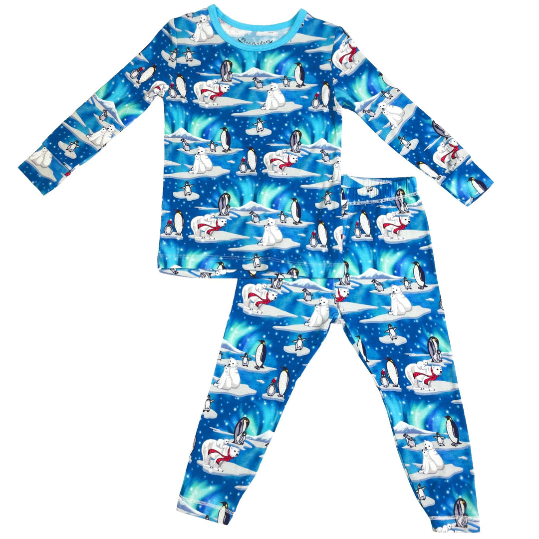 Northern Lights, Polar Bears & Penguins Long Sleeve Pajama Set (2T-12Y)