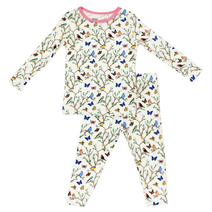 Once Upon a Branch Birdees & Butterflies Long Sleeve Pajama Set (2T-7Y)