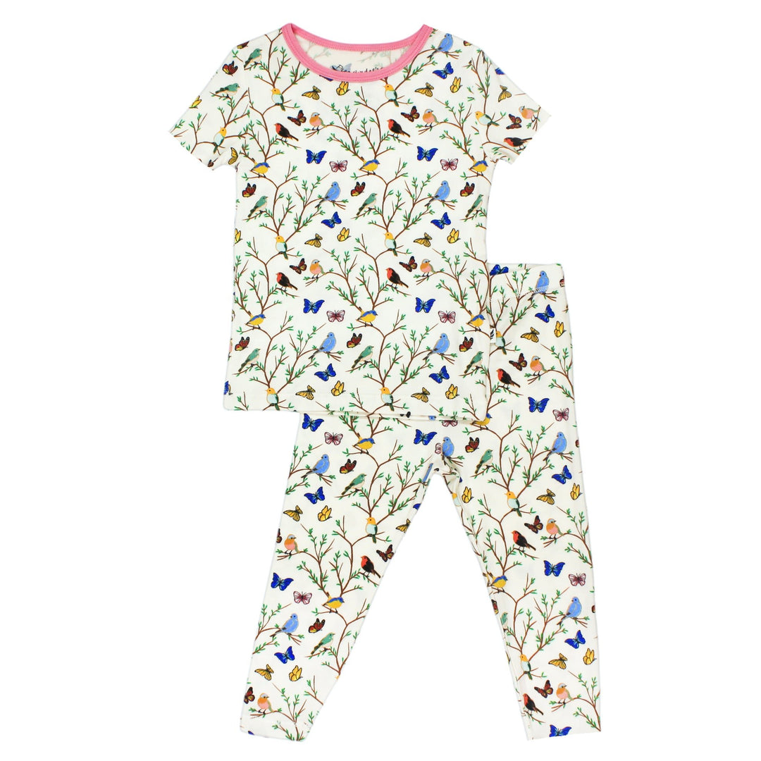 Once Upon a Branch Birdees & Butterflies Short Sleeve Pajama Set (2T-7Y)