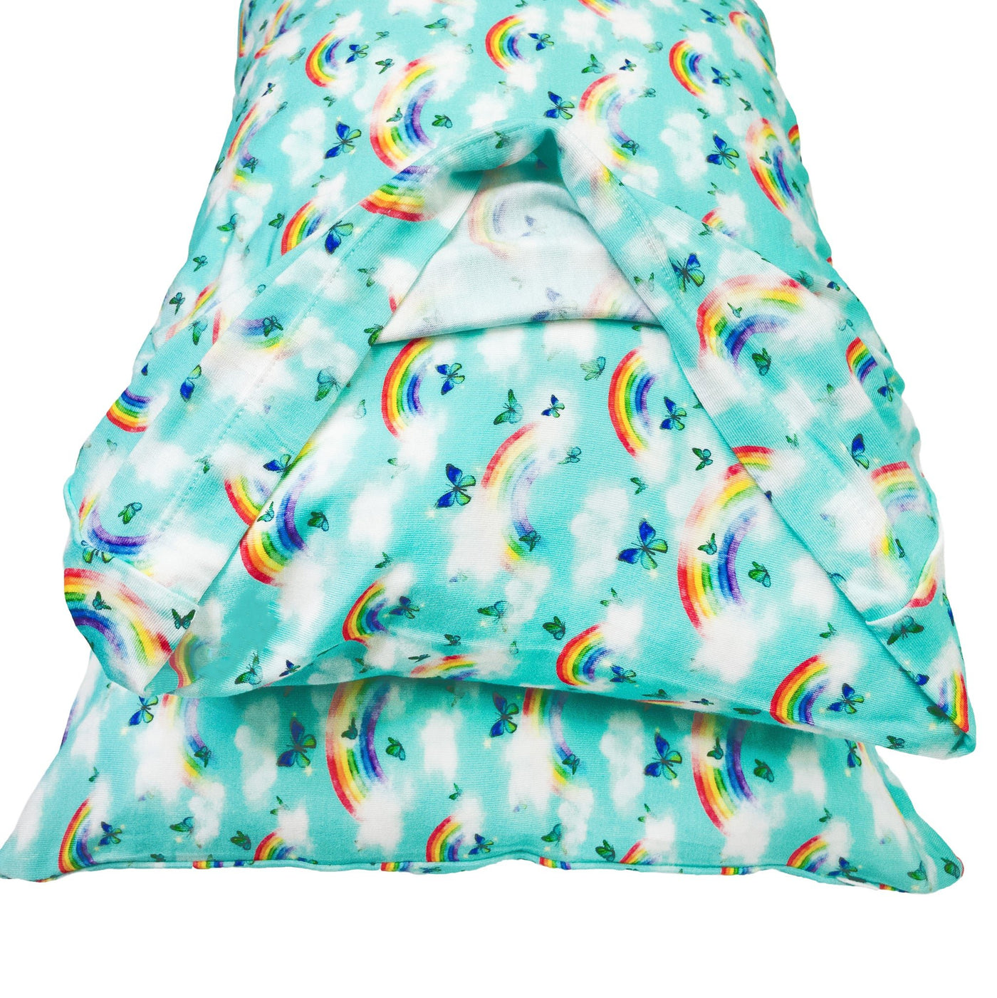 Over the Rainbow & Butterflies 2-Pack Standard Pillow Case - Free Birdees