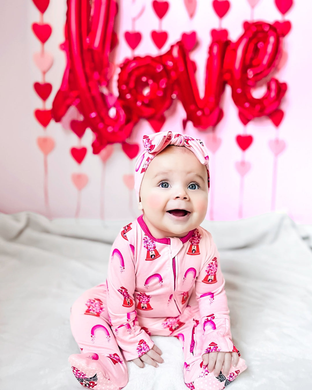 Painted Heart Gumballs Coverall (0-24m)