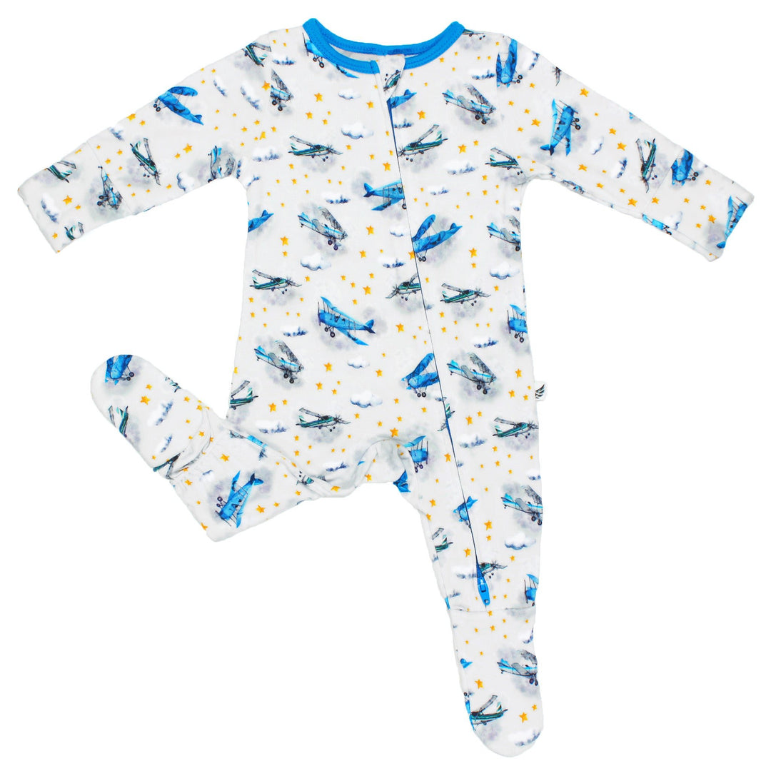 Planes Flying on Cloud 9 Footie (2T-3T) - Softest Children Pajamas – Free  Birdees