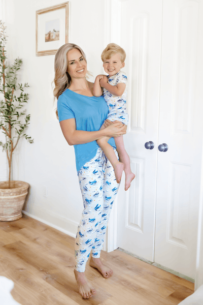 Planes Flying on Cloud 9 Short Sleeve and Shorts Pajama Set (2T-12Y) - Free Birdees