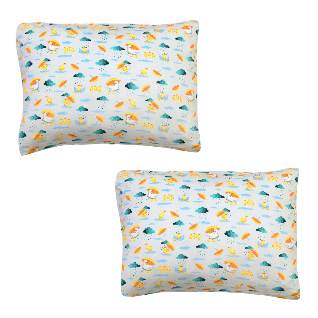 Playing in the Rain Duckies 2-Pack Standard Pillow Case - Free Birdees