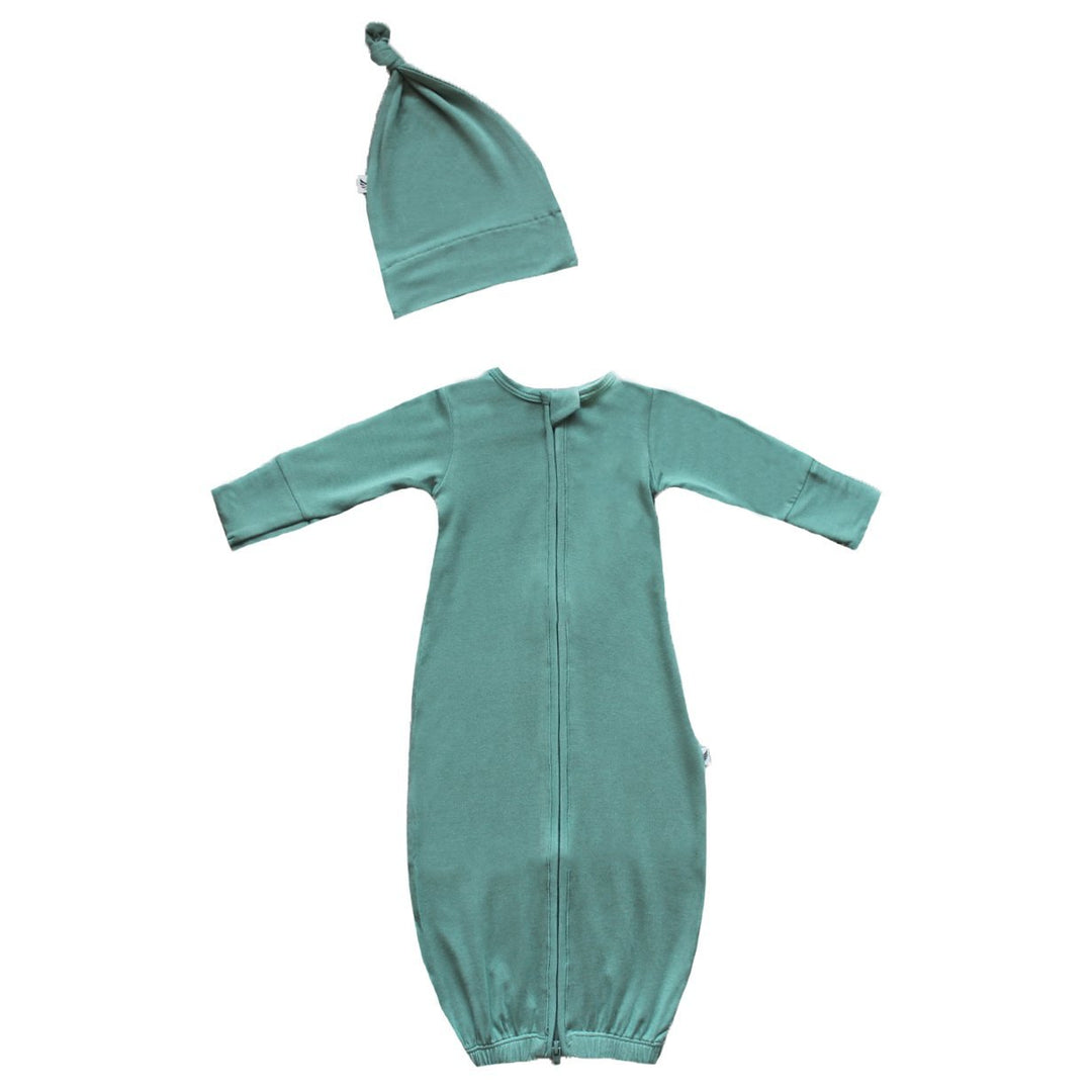 Plume Newborn Gown & Knot Hat Set