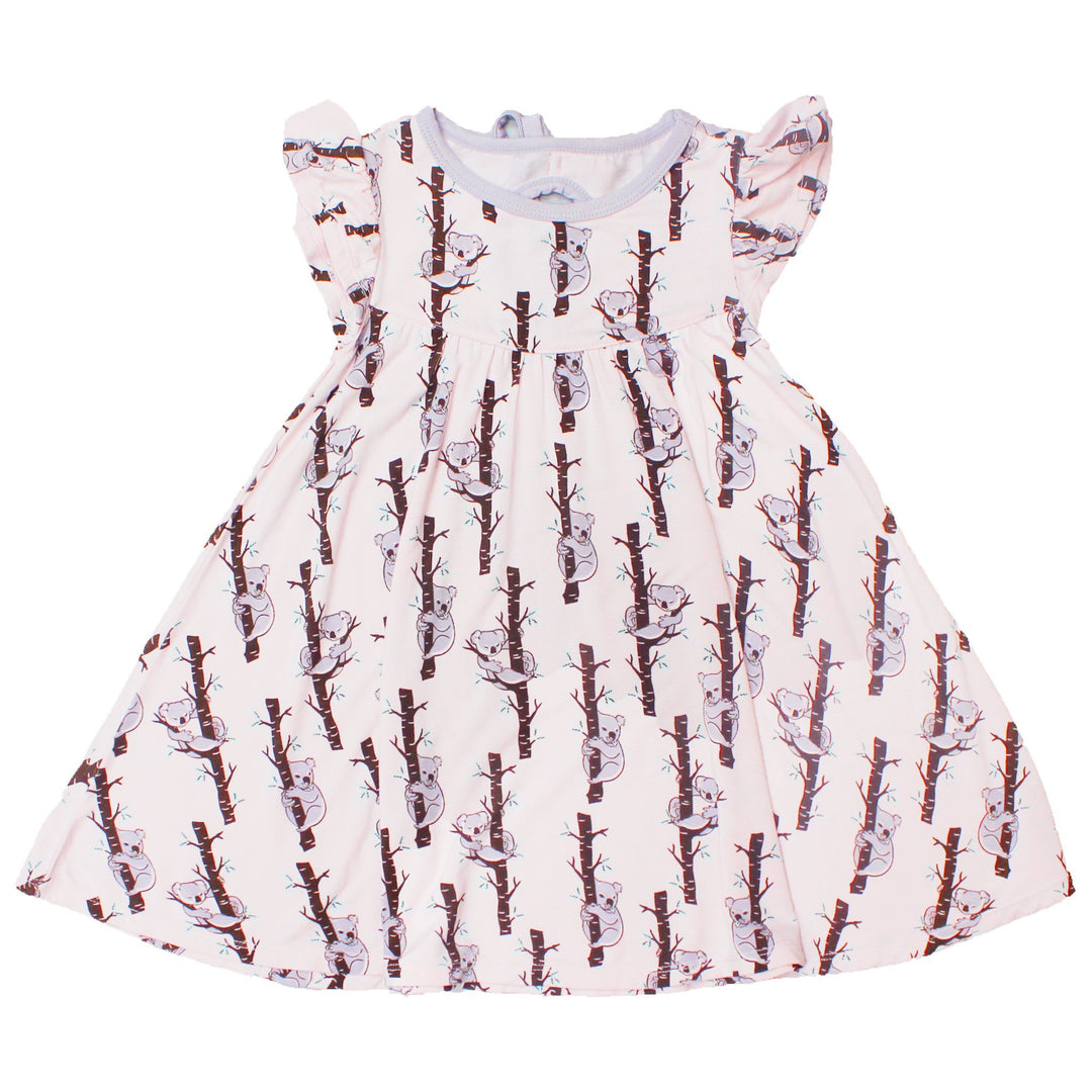 Powder Pink Koalas Twirling Dress (0-24m)