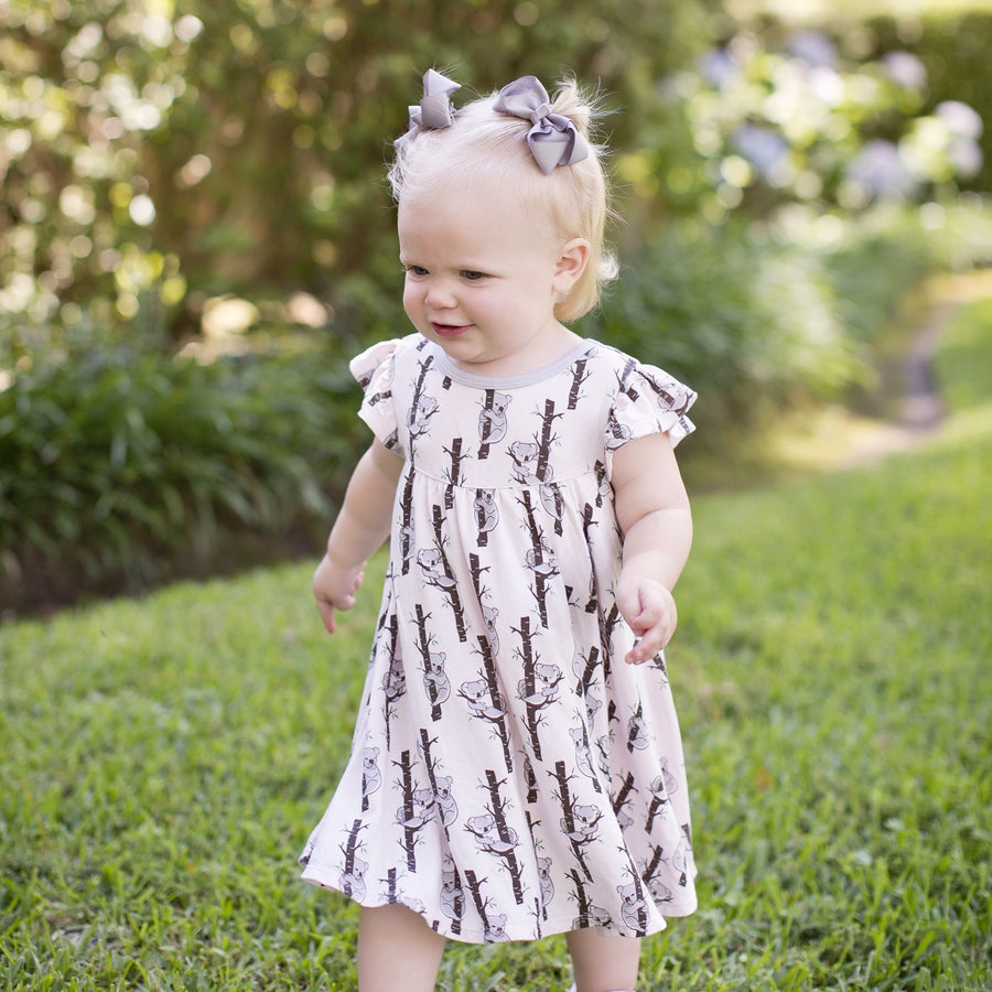 Powder Pink Koalas Twirling Dress (2T-5Y) – Free Birdees