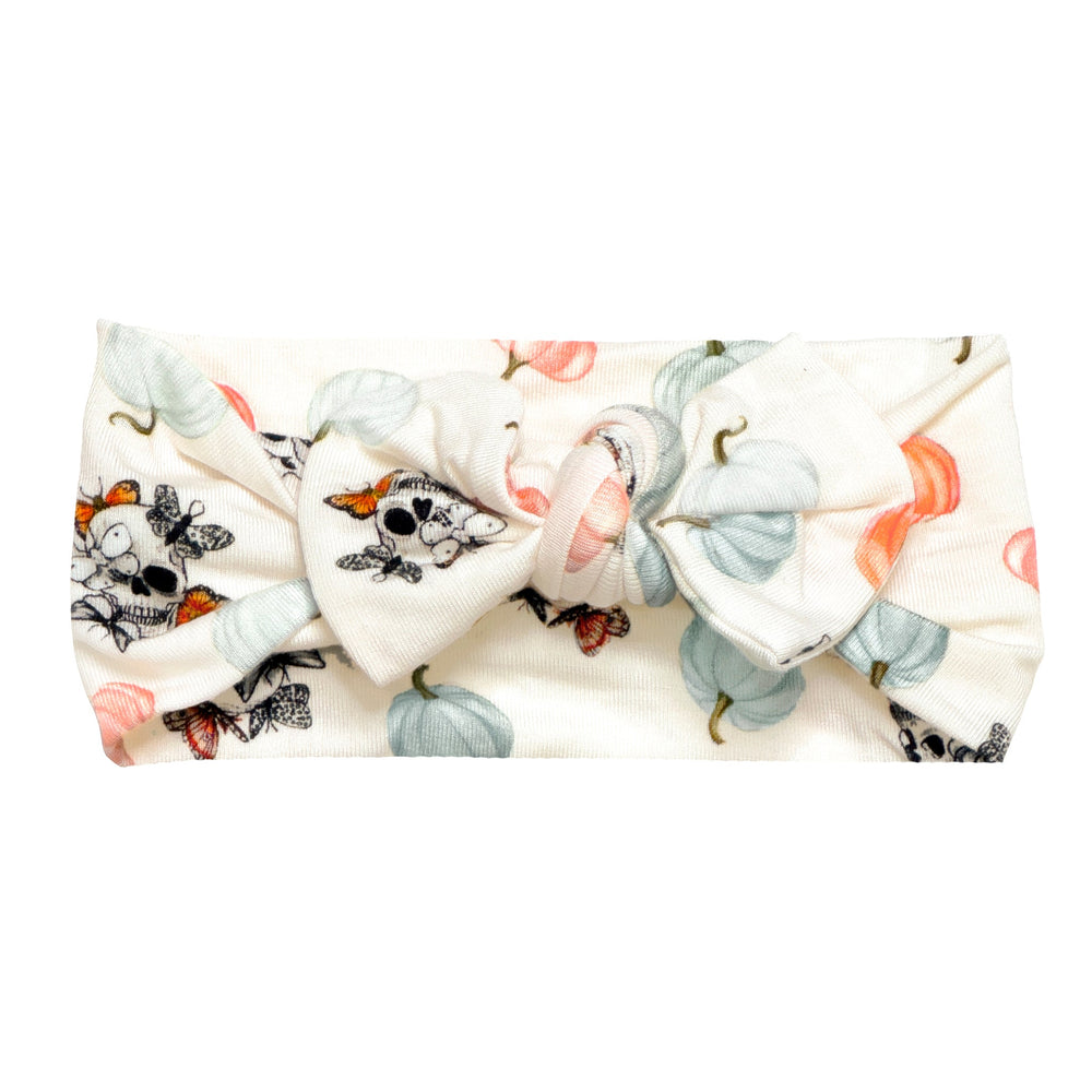 Pumpkin Garden of Moths & Skulls Hair Bow