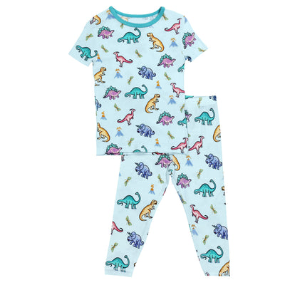 Rawr Your World Dinos & Dragonflies Short Sleeve Pajama Set (0-24m) - Free Birdees