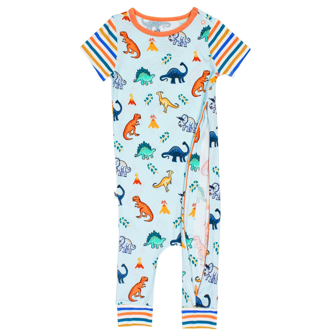 Rawr Your World Dinos & Volcanos Romper with Side Zipper (0-24m)