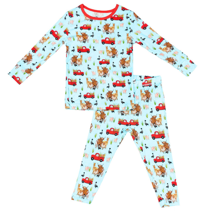 Ride with My Crew Long Sleeve Pajama Set (2T-12Y)