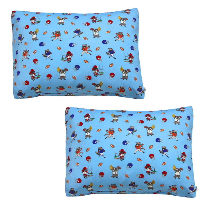 Rookie Raccoon Football 2-Pack Toddler Pillow Case - Free Birdees