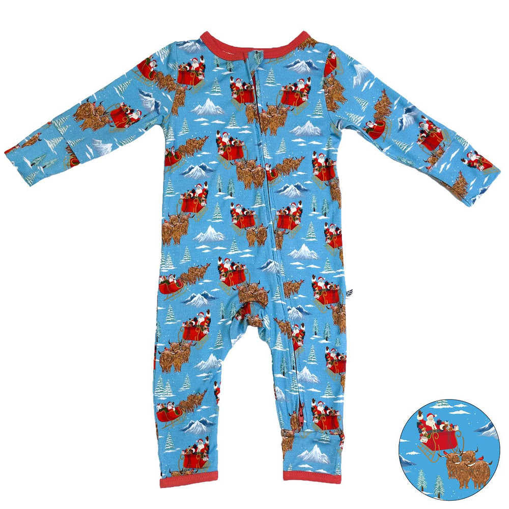 Santa & Highland Cattle Sleighs Coverall (0-24m)