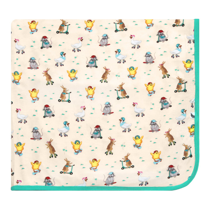 Skate 'n Scoot Animals Swaddling Blanket - Free Birdees