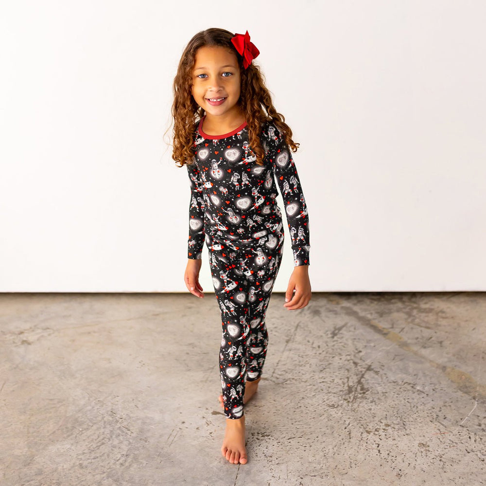 Space Hearts Long Sleeve Pajama Set (2T-12Y) - Free Birdees