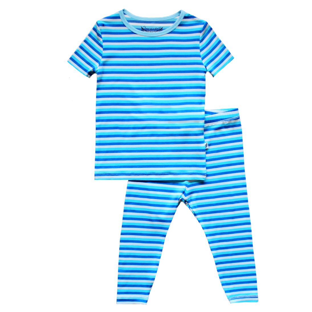 Stars & Moon Stripe Short Sleeve Pajama Set (0-24m) - Free Birdees