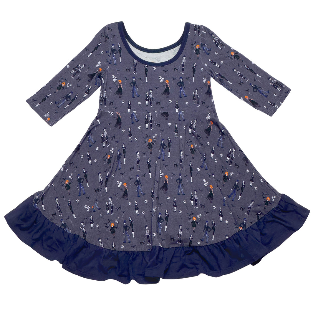 The Boo Crew Spooktacular Ruffle Hi-Lo Skater Twirling Dress (2T-7/8Y)