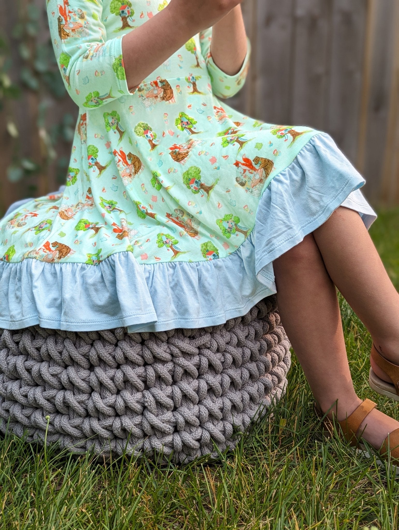 Tree House Party Ruffle Hi Lo Twirling Dress 2T 6Y