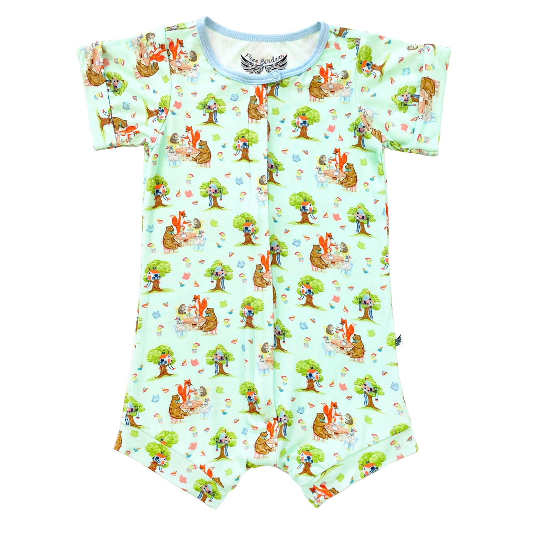 Tree House Party Short Two-Way Zippy Romper (2T-3T)