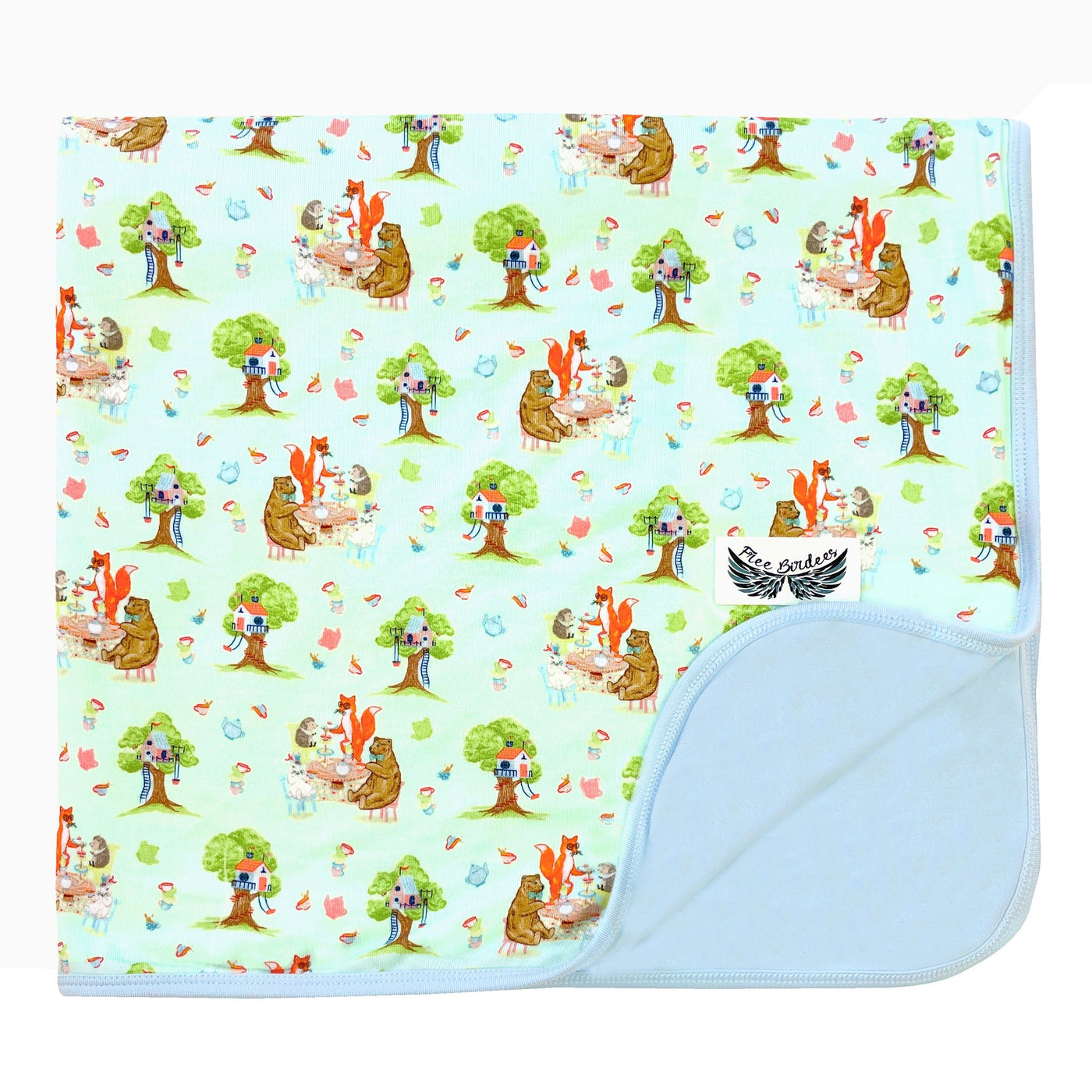 Tree House Tea Party Toddler Blanket - Free Birdees