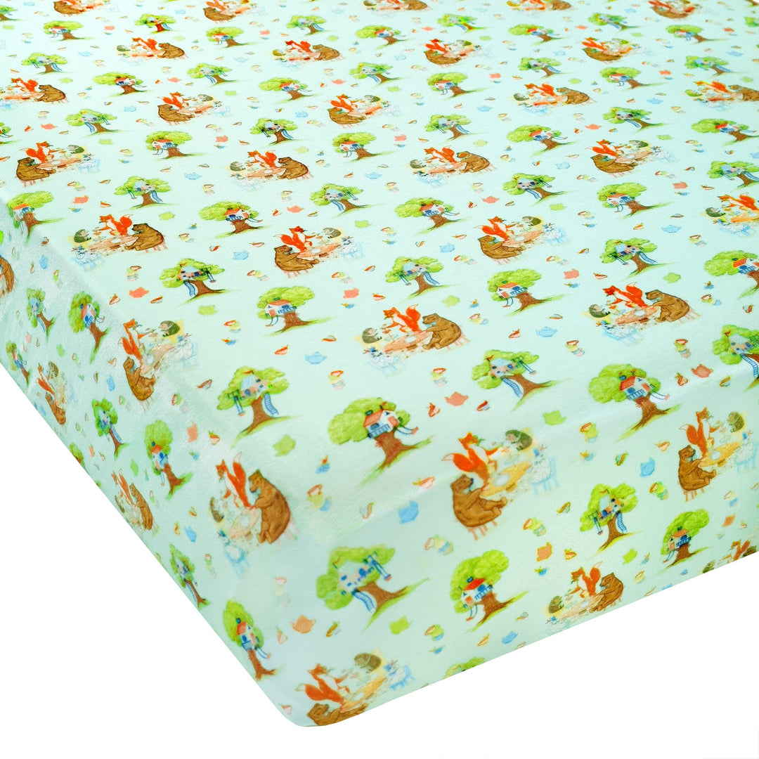 Tree House Party Twin Fitted Sheet