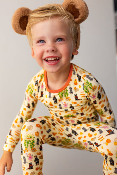 Trick-or-treating at the Pumpkin Patch Long Sleeve Pajama Set (2T-12Y) - Free Birdees