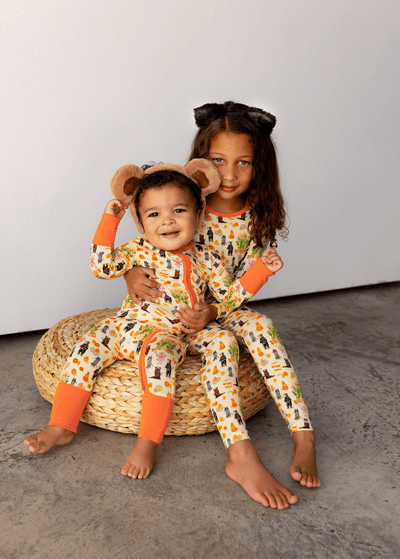 Trick-or-treating at the Pumpkin Patch Long Sleeve Pajama Set (2T-12Y) - Free Birdees