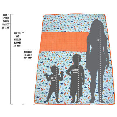 Vroom to the Planets Double-Layered Throw Blanket - Free Birdees