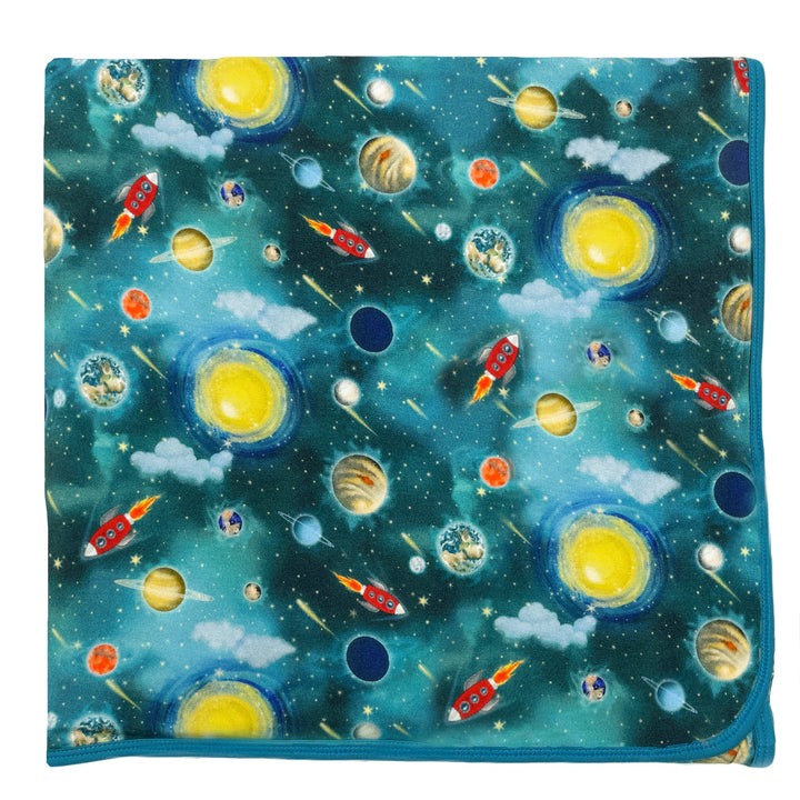 Vroom to the Planets Swaddling Blanket