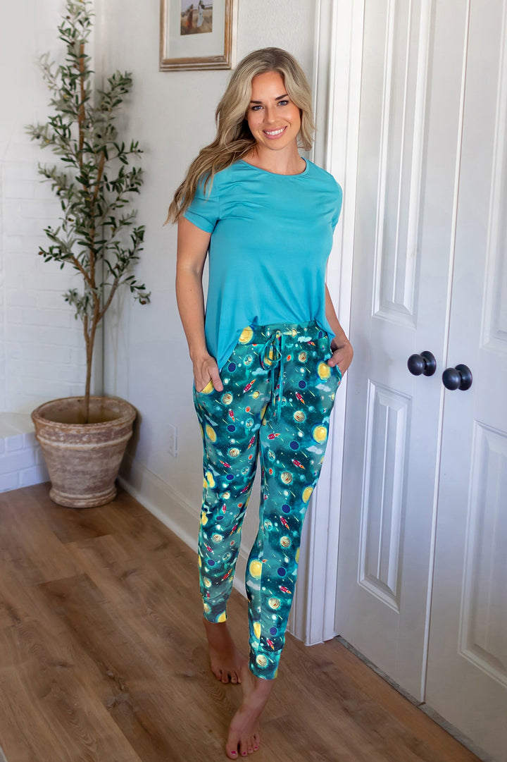 Vroom to the Planets Women's Jogger Style PJ Pants