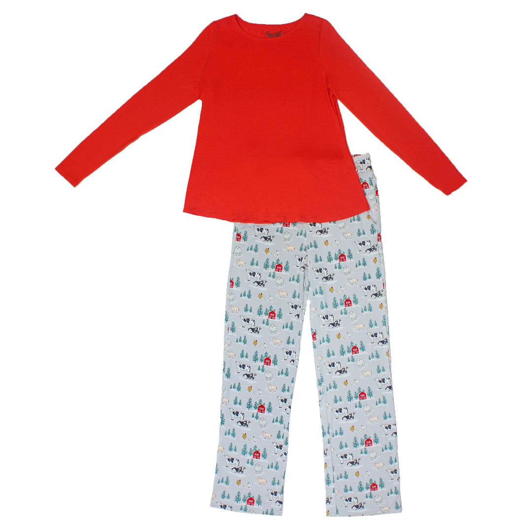 Winter Farm Buddies Women's Long Sleeve Pajama Set